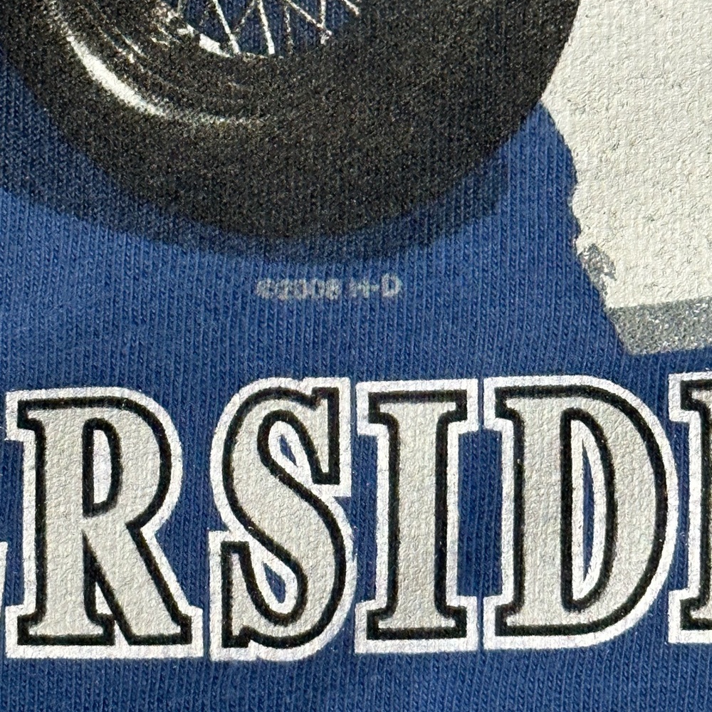 Harley Davidson Motorcycles Skip Fordyce Riverside CA Blue Graphic T-Shirt Large - Picture 9 of 12